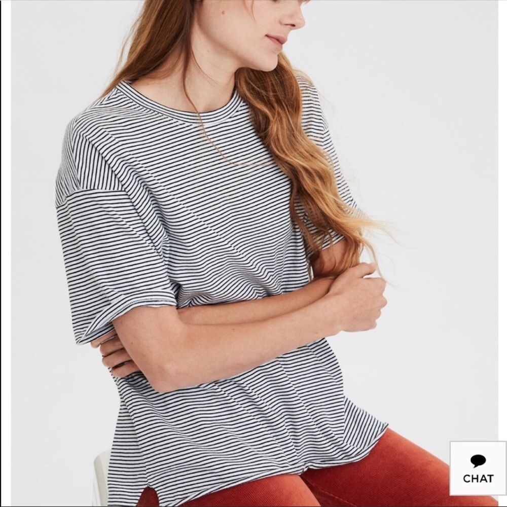 NWOT American Eagle Oversized Striped Tee